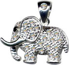 NEU Antik Stil Elefant Anhnger Echt 925 Sterling Silber Zirkonia Kristalle