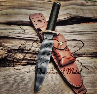 CUCHILLO BOWIE DE CAZA UBR PERSONALIZADO HECHO A MANO DE ACERO AL CARBONO CON MANGO HUECO Foto 1 de 4
