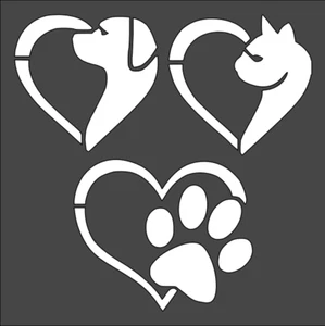 Plantilla de 1-8x8 pulgadas, (VB-8) Heart Pets Love (6 mil) - Imagen 1 de 2