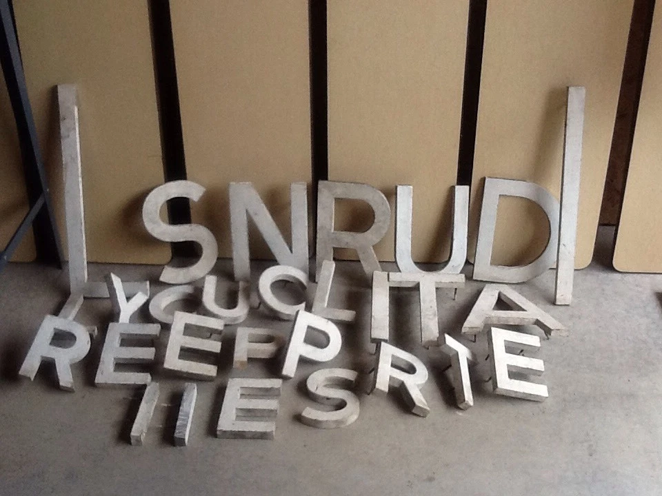 Lot Of 28 Vintage 7" & 12" Tall 1" Thick Heavy Aluminum Letters - Very Good - Image 1 of 4