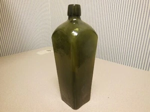 ANTICA BOTTIGLIA GIN CASSA 9-1/4" VERDE OLIVA ANTICO - Foto 1 di 7