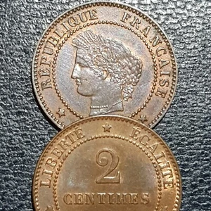 2 Centimes CERES 1877 - 1897 Monnaies France Bronze Choisissez Votre Année ! - Picture 1 of 1