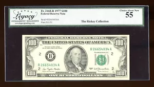DBR 1977 $100 FRN New York Fr. 2168-B Legacy 55 Serial B26654034A - Picture 1 of 2
