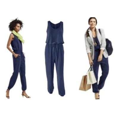 Mono Cabi para mujer talla M azul marino francés con cordón cintura sin mangas cremallera trasera Foto 1 de 4