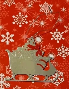 Vintage 1991 Avon Silverplate Ornament Sleigh Ride 3 In - Picture 1 of 2