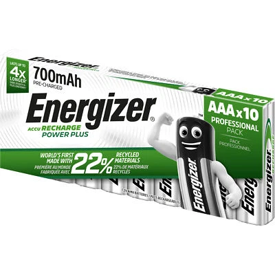 Energizer PowerPlus HR03-​AAA-Micro 700 mAH Akku Pre-​Charged - 10er Pack - Bild 1 von 4