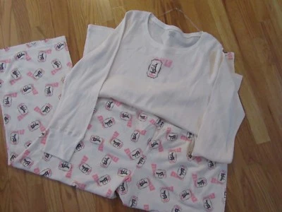 Juego HUE 2X Jabonera 2 Piezas L/S Parte Superior Larga Inferior Nuevo con Etiquetas Algodón/Poliéster Waffle Tan LINDO $62 Foto 1 de 4