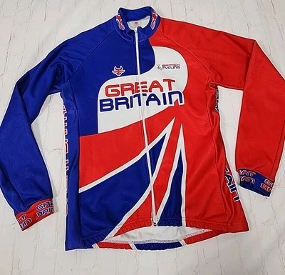 CAMISETA DE BICICLETA BRITISH CYCLING Gran Bretaña manga larga forrada de vellón Foto 1 de 4