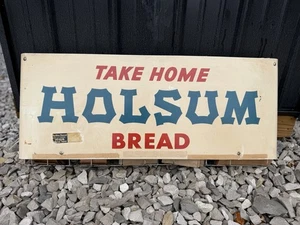 VINTAGE HOLSUM BREAD HANGING BAG HOLDER GROCERY STORE SIGN 37” x 15” - Picture 1 of 5