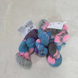 Lion Brand Wool-Ease Hand Dyed Cotton Candy Yarn 3.5oz/146yd Same Lot/Color 3 Sk - Picture 1 of 4