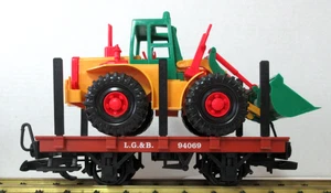 Lehmann ToyTrain LGB 94069 Front End Loader On Flat Car - Picture 1 of 10