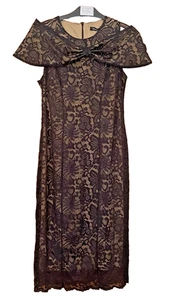 Kaleidoscope Size 10 Black Lace Cold Shoulder DRESS Gold Lining Party Occasion - Picture 1 of 4