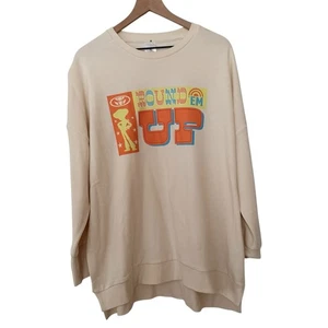 Disney Parks Toy Story Round Em Up Cream Crew Neck Pull Over Sweater Size Large - Picture 1 of 11
