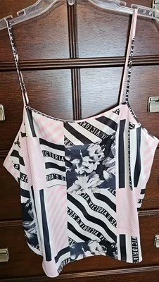 Victoria’s Secret Cami Sleep Tank Lg Rosa Preto Cetim VS Logotipo Rosa Aj-Novo com etiquetas - Imagem 1 de 4