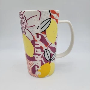 Taza/taza de café Starbucks 2015 grabada primavera floral limones tropical 16 oz de alto - Imagen 1 de 5