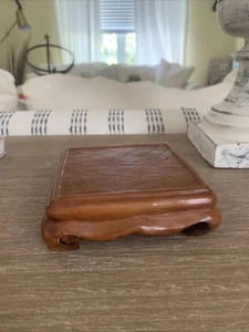 Vintage Resin Wood Display Stand Riser Made in Hong Kong 5x5” 14oz - Picture 1 of 7