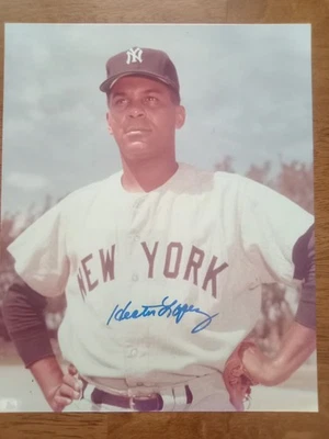 NY Yankees hector lopez  8 x 10 color photo signed mint ungraded - Image 1 of 2