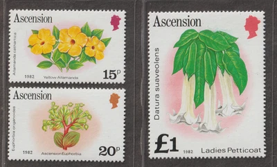 Ascension Scott #282, #283, #287 - 1982 Flora MNH VF - Juego botánico de 3 Foto 1 de 2