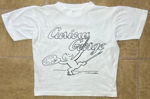 Camiseta Vintage Años 90 Curious George Art Juvenil S/M Blanca Imagine Nation Group 1997 - Imagen 1 de 8