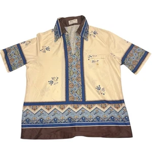 Alan Stuart Hughes & Hatcher 70s Disco Shirt Men’s L Halloween Costume Vintage - Picture 1 of 11