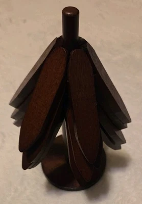 Wooden Tree Coaster & Trivet For Hot Plates,Dishes 4 Set New FREE SHIPPING - Image 1 of 4