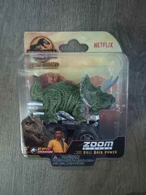 Jurassic World Dominion Zoom Riders Pull Back Power Triceratops Dinosaur Racer - Изображение 1 из 2