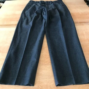 John Alexander 100% Wool Dress Pants Men 34x30 Black High Rise Pleated Stretch - Picture 1 of 14