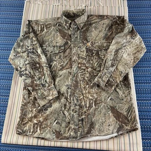 Browning Shirt Mens Large Camo Mossy Oak Duck Blind Long Sleeve Button Down - Picture 1 of 11