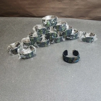 Lot Of 14 Black - Dark Green Feather Cuff Bracelet - Image 1 of 4