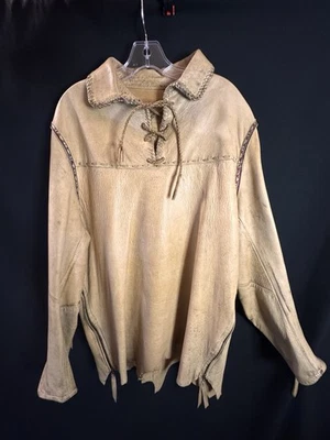 Vintage 1970s Western Classic de Jalisco Leather Buckskin Jacket Shirt - Image 1 of 4