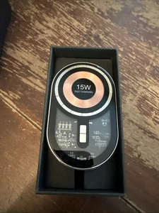Chargeur Sans Fil Magnétique 15W avec Support Téléphone Portable Support pour Voitures 2 en 1 - Photo 1 sur 3