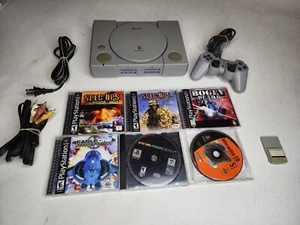 Sony PlayStation Model SCPH-7501 Console Bundle W/ 7 Games, Controller, Card - Picture 1 of 21