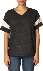Alternative 283052 Women's Powder Puff Jersey T-Shirt, Eco Black/Eco Ivory, L - Picture 1 of 3