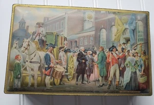 Vintage Montague & Co Phil PA Blechdose Einweihung von Washington rein wie Gold 1920 - Bild 1 von 8
