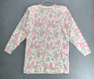 Vintage Outlander Pullover Sweater L Sequined Lambswool Angora Blend Multicolor - Image 1 of 4