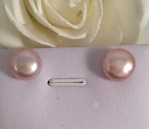 Vintage Jewellery Gold Pearl Earrings Lilac Pearls Ear Ring Antique Deco Jewelry - Picture 1 of 10