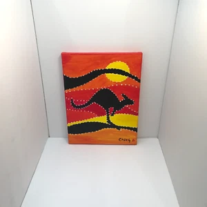 Känguru minimalistisch Aborigines Leinwand Studio Kunst Wanddeko unbekannter Künstler Chef - Bild 1 von 13