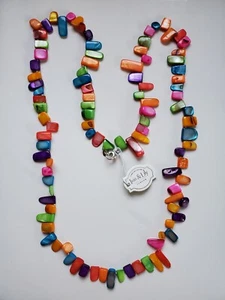 IRIS AND LILY LONDON Mother Of Pearls Multi-Color Necklace Sterling Silver Clasp - Picture 1 of 9