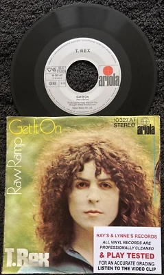 T. Rex – Get It On / Raw Ramp 7'' Vinyl IMPORT 1971 CLEANED/TESTED VG+/VG+ VIDEO - Image 1 of 4