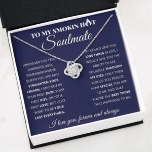 To My Soulmate / Sparkling Love knot Necklace - Picture 1 of 12
