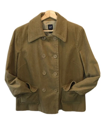 Chaqueta de Pana Gap Vintage Doble Pecho 100% Algodón Abrigo Tostado Camel Grande Foto 1 de 4