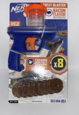 NEW SEALED Nerf Dog TREAT BLASTER Gun USA MADE Bacon Discs RARE HARD TO FIND - Image 1 of 3