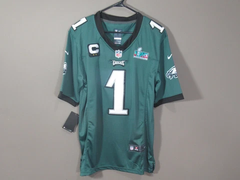 Jalen Hurts #1 Philadelphia Eagles Super Bowl 57 LVII Jersey Green Cover