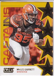 2019 Score Captains Goldkarte #C-17 - Myles Garrett - Cleveland Browns - Bild 1 von 2