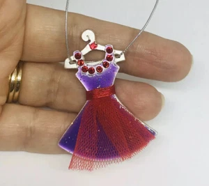 Vintage Repurposed Jewelry Brooch Pin OOAK Purple Rhinestone Net Dress Ornament - Picture 1 of 2