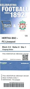 TICKET Friendly 29.7.2017 Hertha BSC Berlin - Liverpool FC - Bild 1 von 1