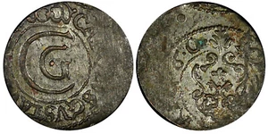 Swedish Livonia City of Riga Carl X Gustav Silver 1660 1 Solidus KM# 50 (22 237) - Picture 1 of 3