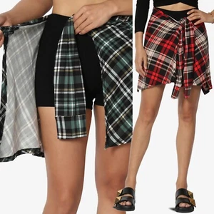 TheMogan Gonna Donna Checker Y Zone Hip Coverup Avvolgente per Leggings, Butt Cover - Foto 1 di 20