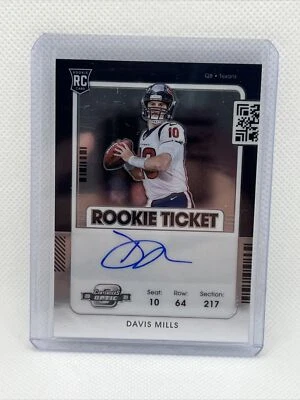Davis Mills 2021 Panini Contenders Optic Rookie Ticket Auto Houston Texans - Image 1 of 2