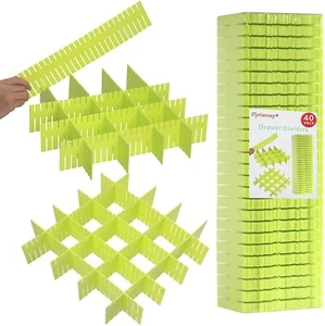 40pcs Drawer Dividers Adjustable Drawer Organizer For Socks Underwear Makeup Can - Picture 1 of 7